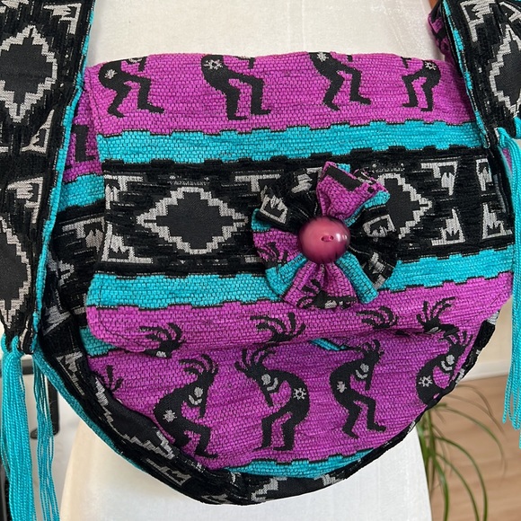 NWOT Purple Blue Tribal Messenger Bag - Adjustable Strap - Picture 2 of 7